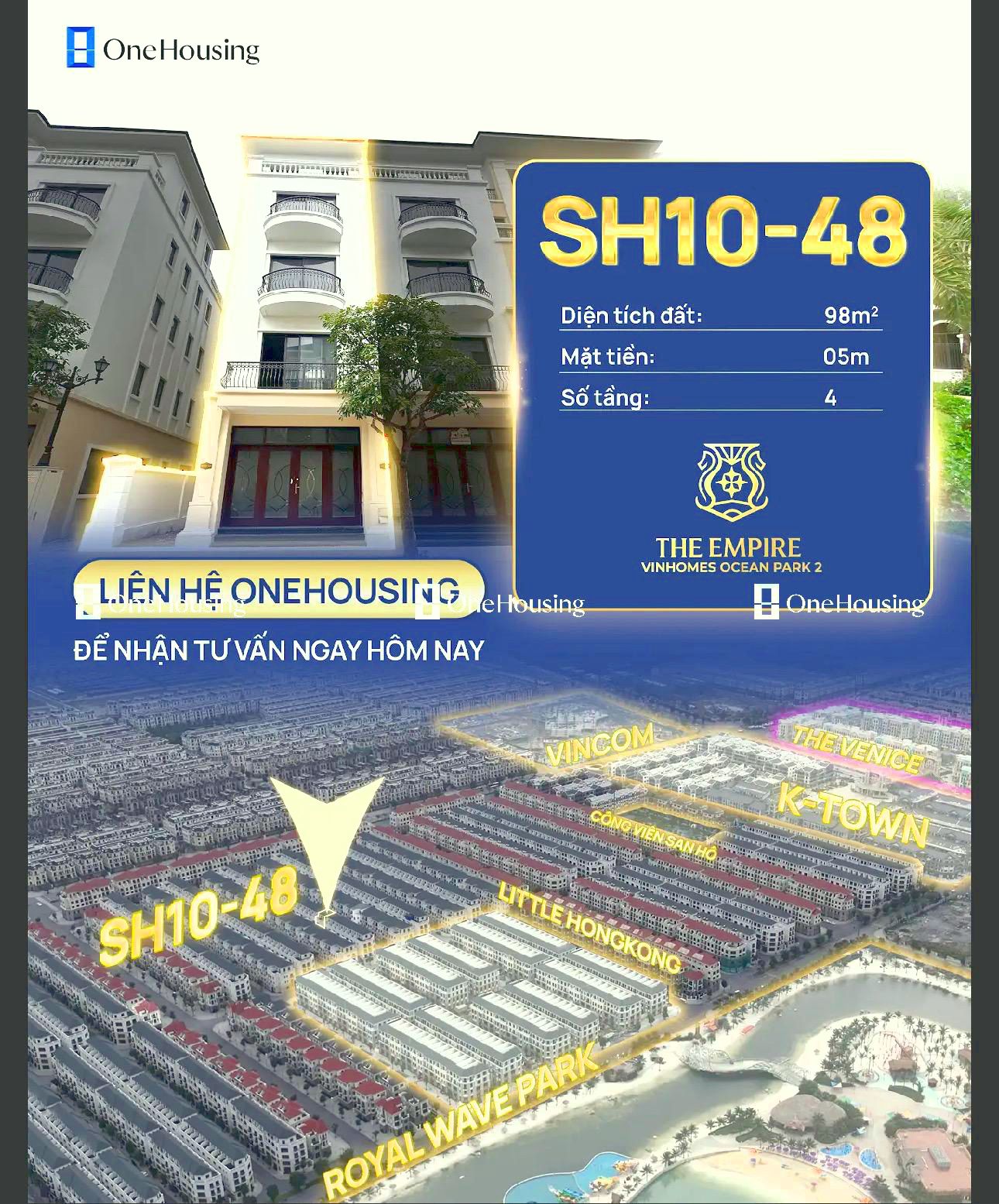 Shophouse hướng Nội khu - Sao Biển - Vinhomes Ocean Park 2 - The Empire