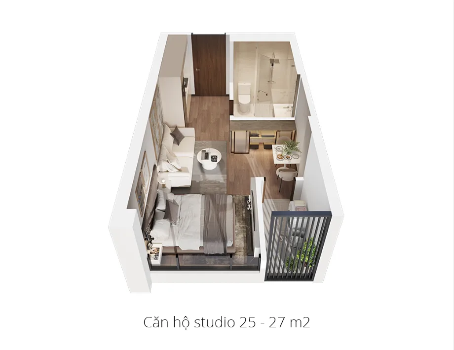 Căn hộ Studio tòa The Envy H2 phân khu Hawaii dự án Masteri Waterfront: Không gian hoàn hảo cho người trẻ năng động 