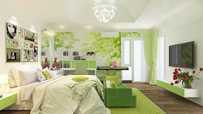 Màu sắc phong thủy trang trí phòng cho bé thuộc mệnh Mộc