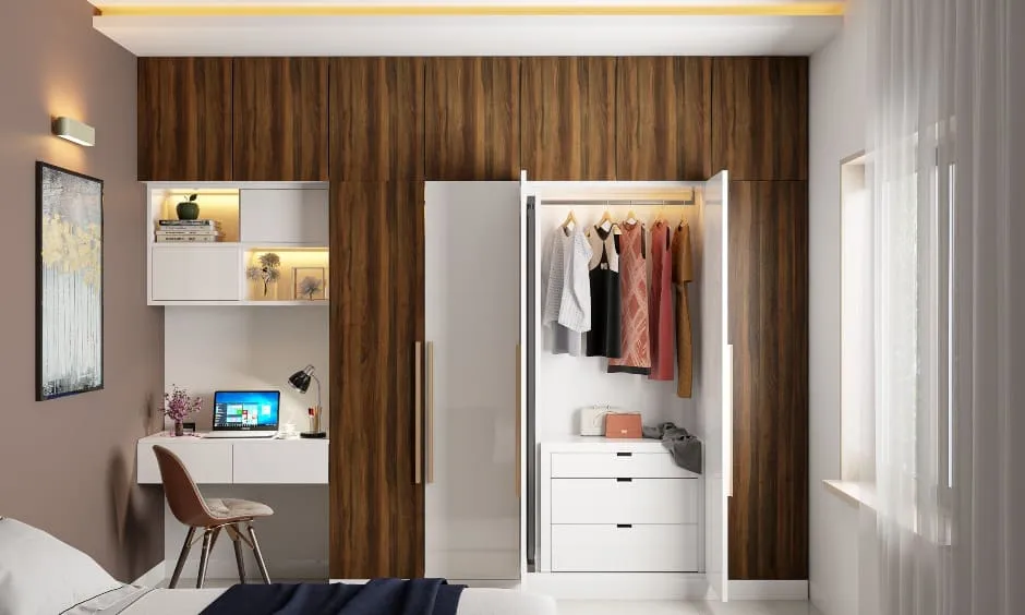 Tích hợp công nghệ vào tủ âm tường khi thiết kế nội thất phòng ngủ nhỏ như thế nào?