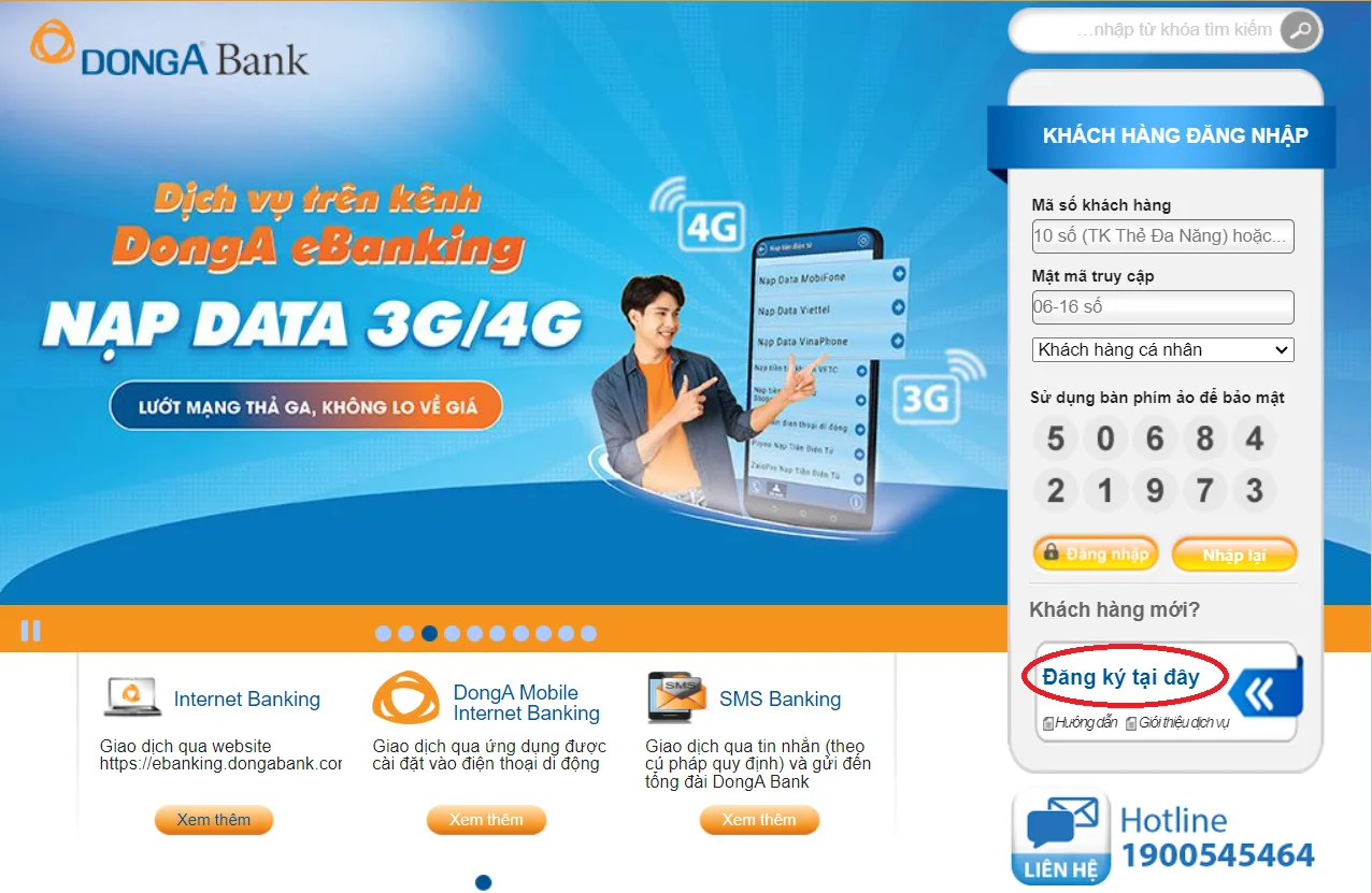 Làm sao để đăng ký internet banking DongA Bank trực tuyến?