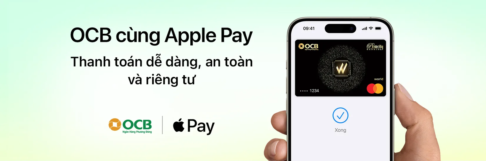 Có thể liên kết e-banking OCB với Apple Pay được không?