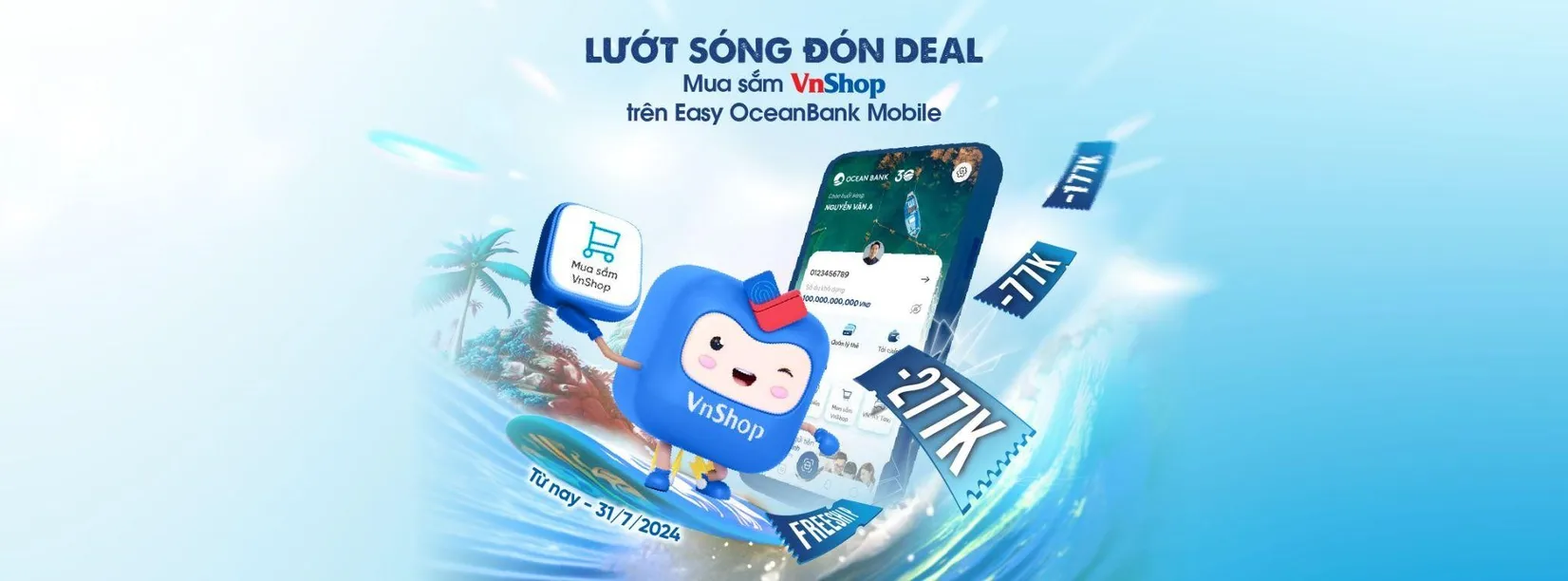 E-banking Ocean Bank mang đến những ưu đãi nào cho dịch vụ mua sắm?