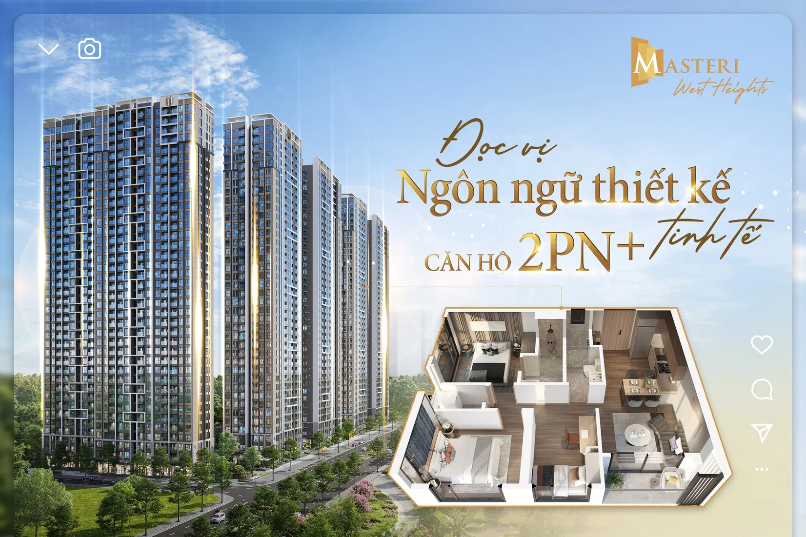 Đọc vị ngôn ngữ thiết kế bên trong căn hộ 2 phòng ngủ ở tòa West B