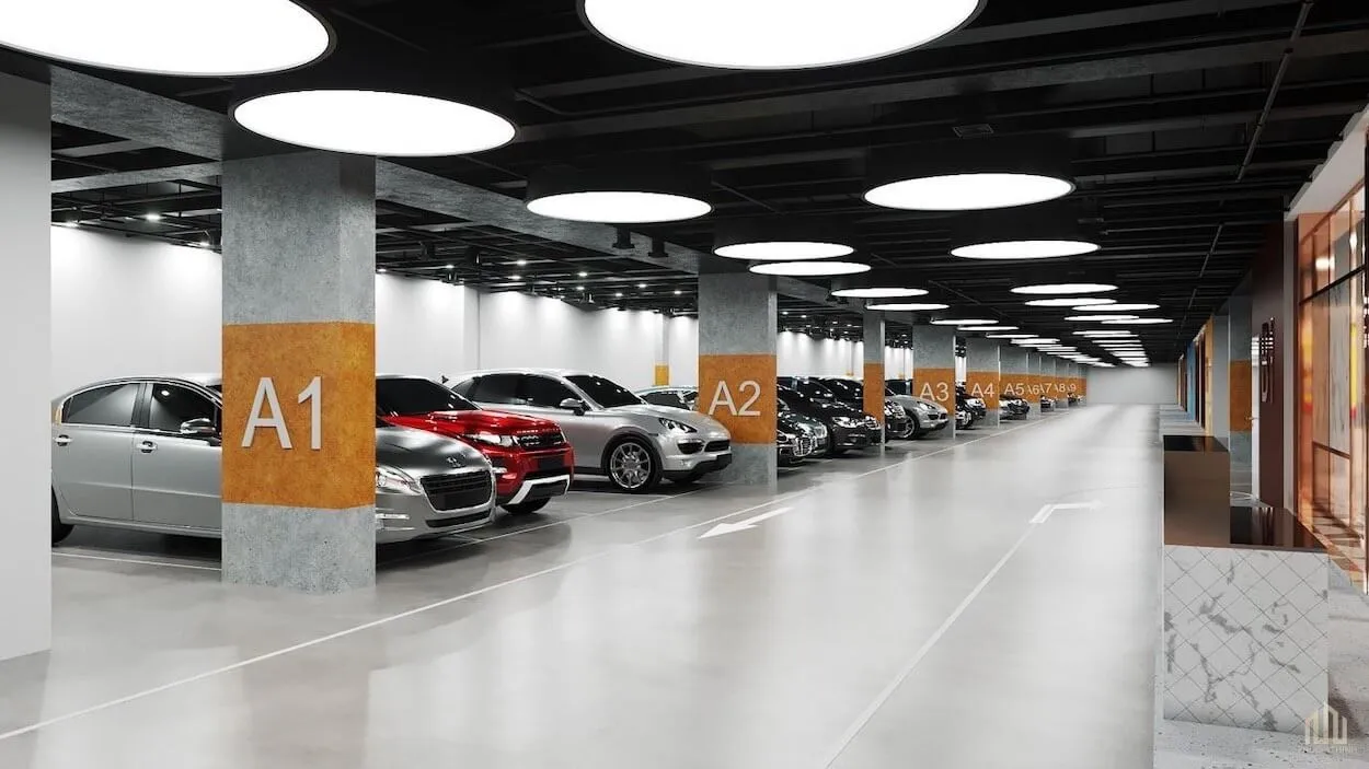 Chỉ dẫn bãi gửi xe tòa West B cho cư dân mới
