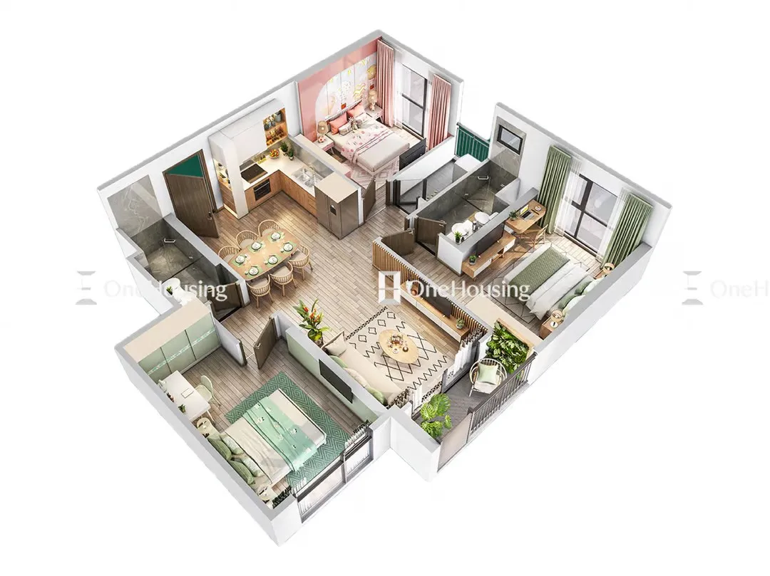 Căn 3PN tòa P1 - The Pavilion - Vinhomes Ocean Park Gia Lâm hướng Đông Bắc, Đông Nam giá bao nhiêu 1m2?