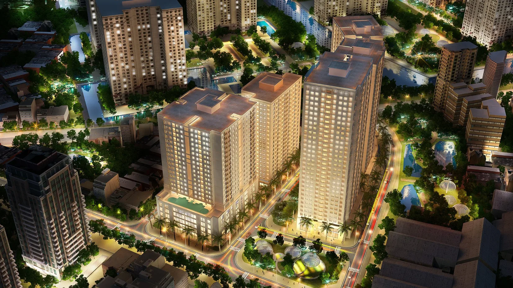 Căn 2PN 3PN chung cư New Horizon City quận Hoàng Mai có diện tích bao nhiêu?