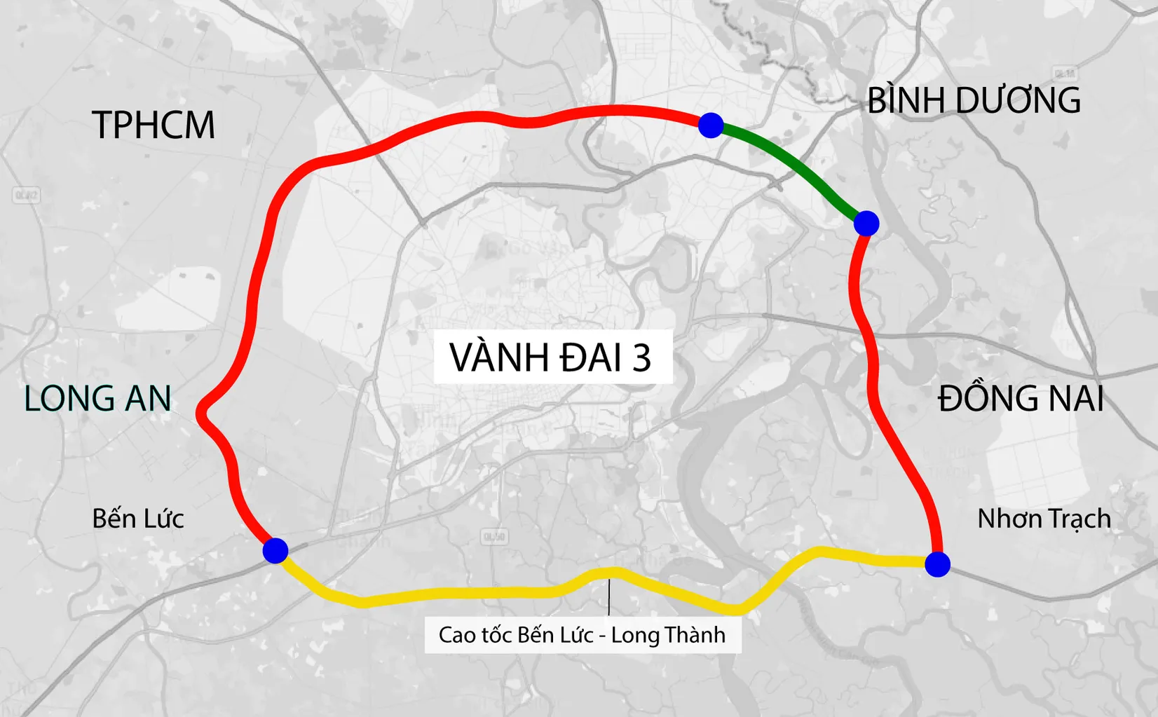 Vành đai 3 đi qua các địa phương nào của tỉnh Long An?