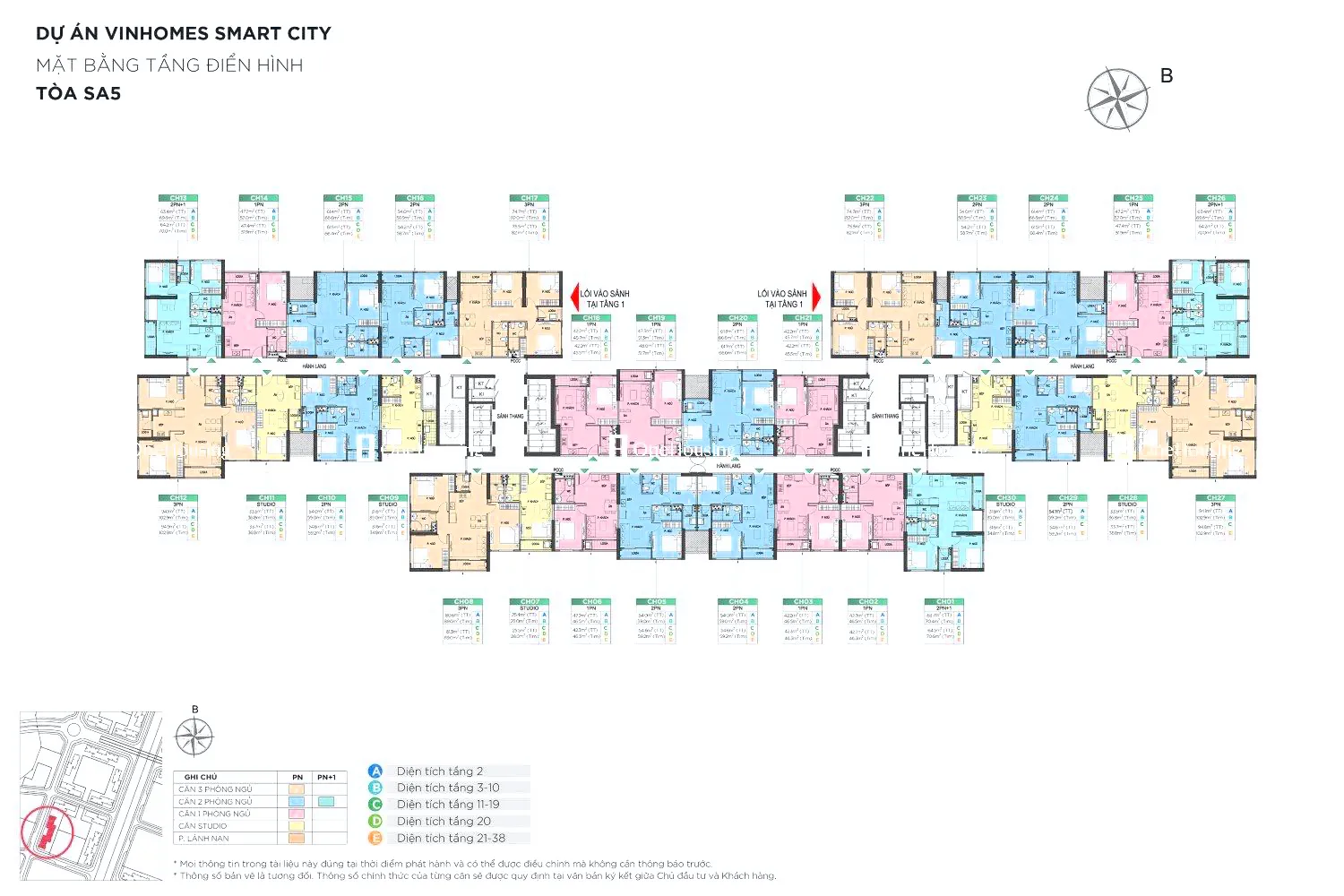 Căn 3PN toà SA5 - The Sakura - Vinhomes Smart City