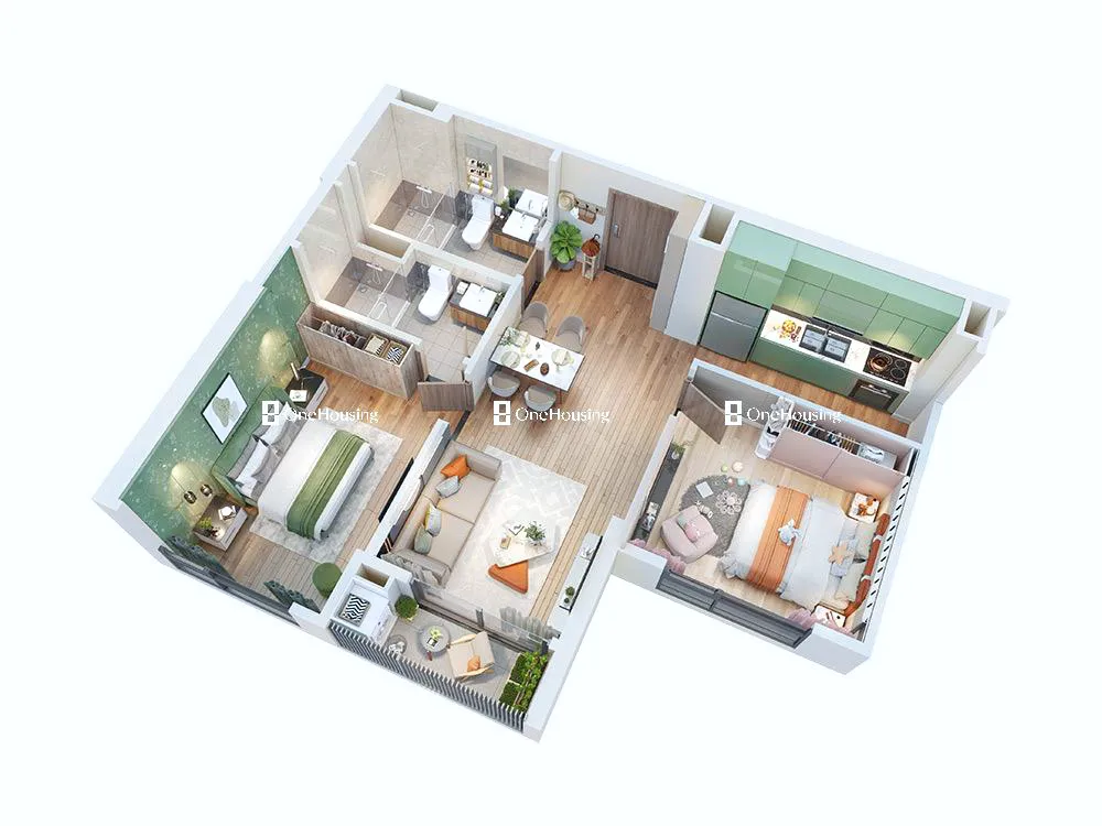 Căn 2PN toà TC1 - The Canopy Residences - Vinhomes Smart City