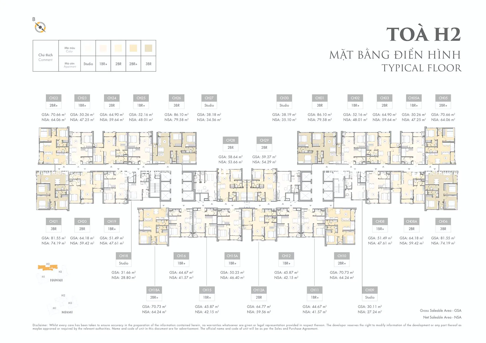 Căn 1PN+ toà H2 - Hawaii - Masteri Waterfront