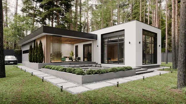 Nguyên tắc và lưu ý khi thiết kế nhà chữ L 80m2 1 tầng độc đáo nhất
