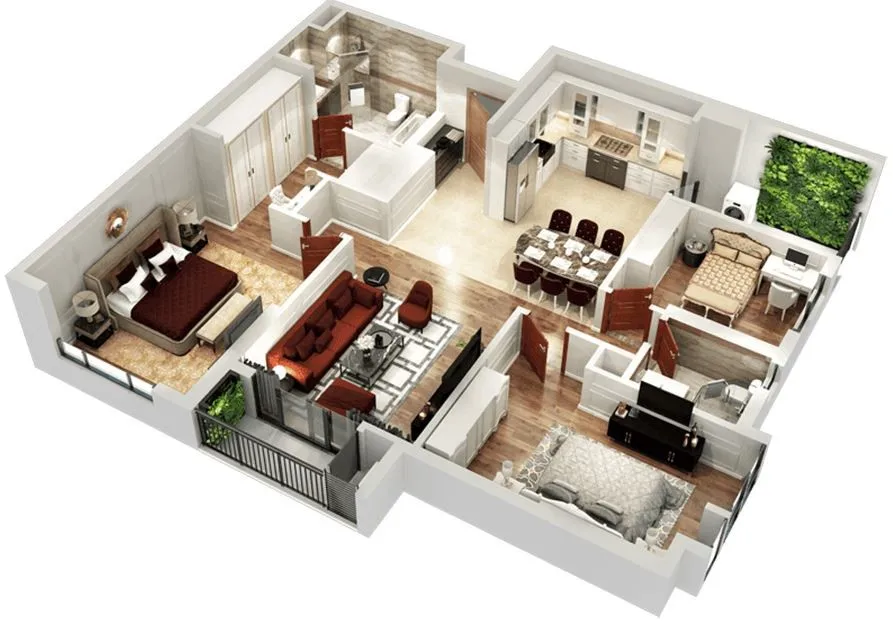 Gợi ý 5 mẫu thiết kế nội thất căn hộ 80m2 ấn tượng nhất