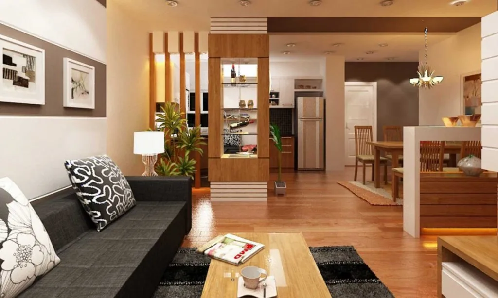 Cách thiết kế phòng khách liền bếp cho nhà ống hiệu quả