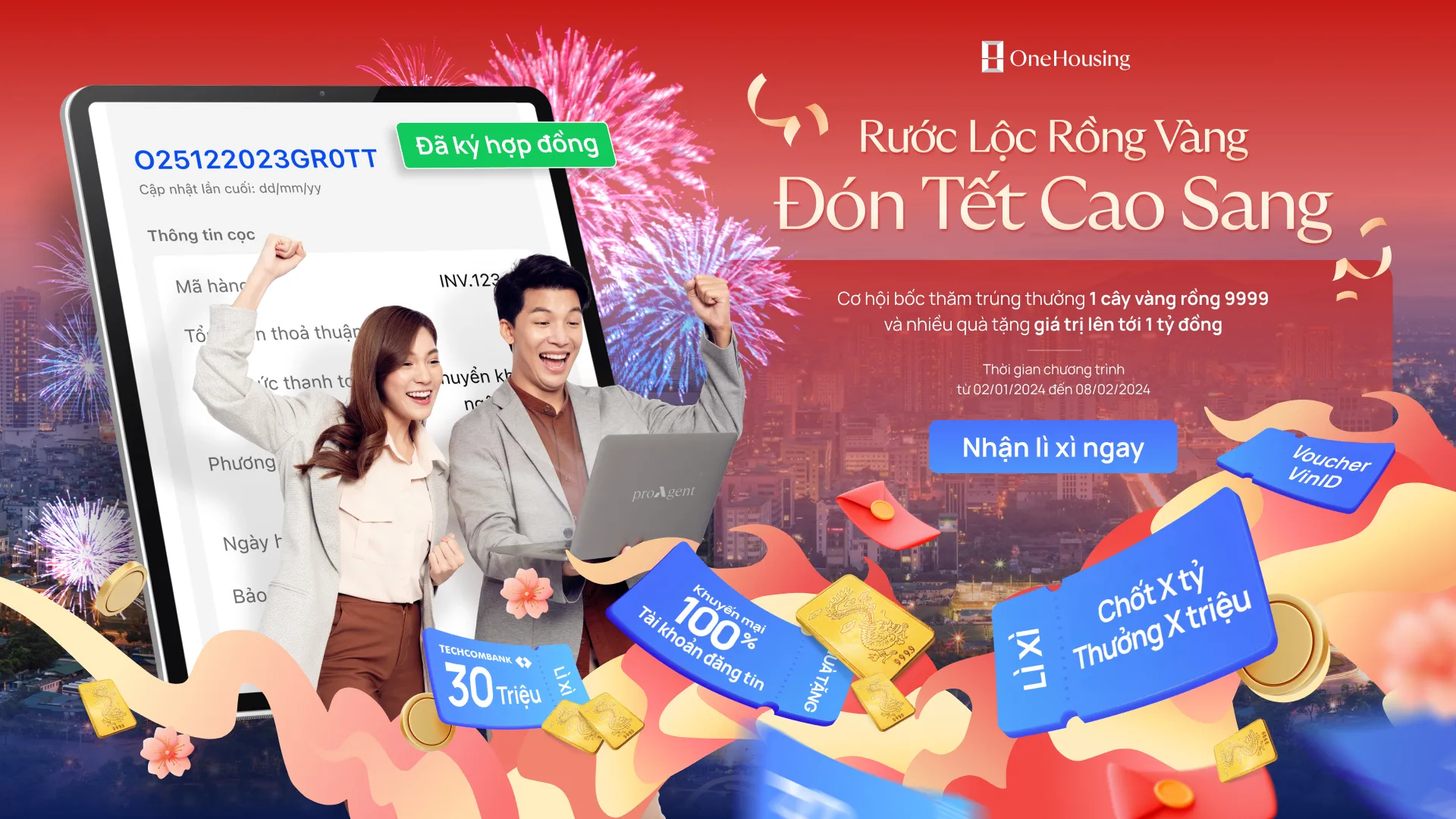 [Ưu đãi] Rước Lộc Rồng Vàng - Đón Tết cao sang cùng OneHousing với chính sách siêu bom tấn