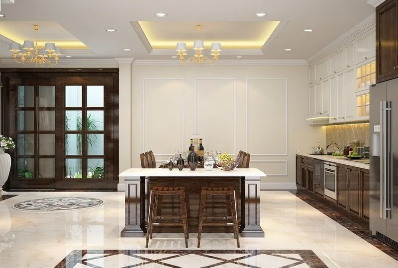 Bỏ túi các mẹo thiết kế trần thạch cao phòng bếp sang chảnh