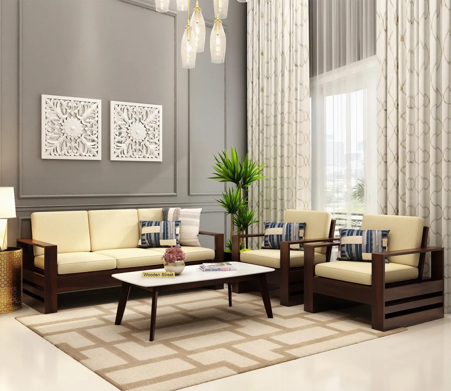 Lưu ngay mẹo bảo quản ghế sofa gỗ óc chó trong phòng khách