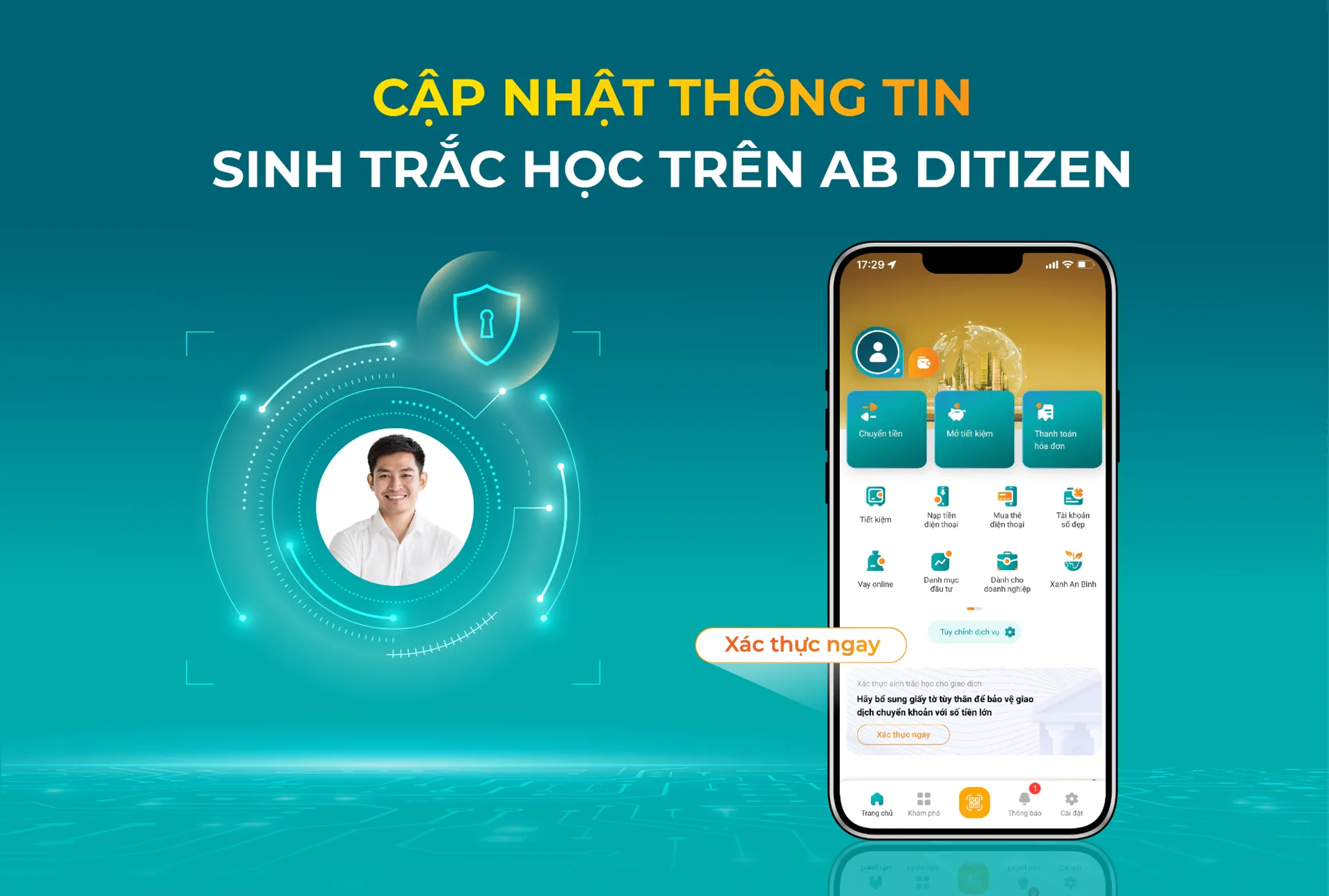 Làm cách nào để cập nhật thông tin sinh trắc học ngân hàng ABBANK?
