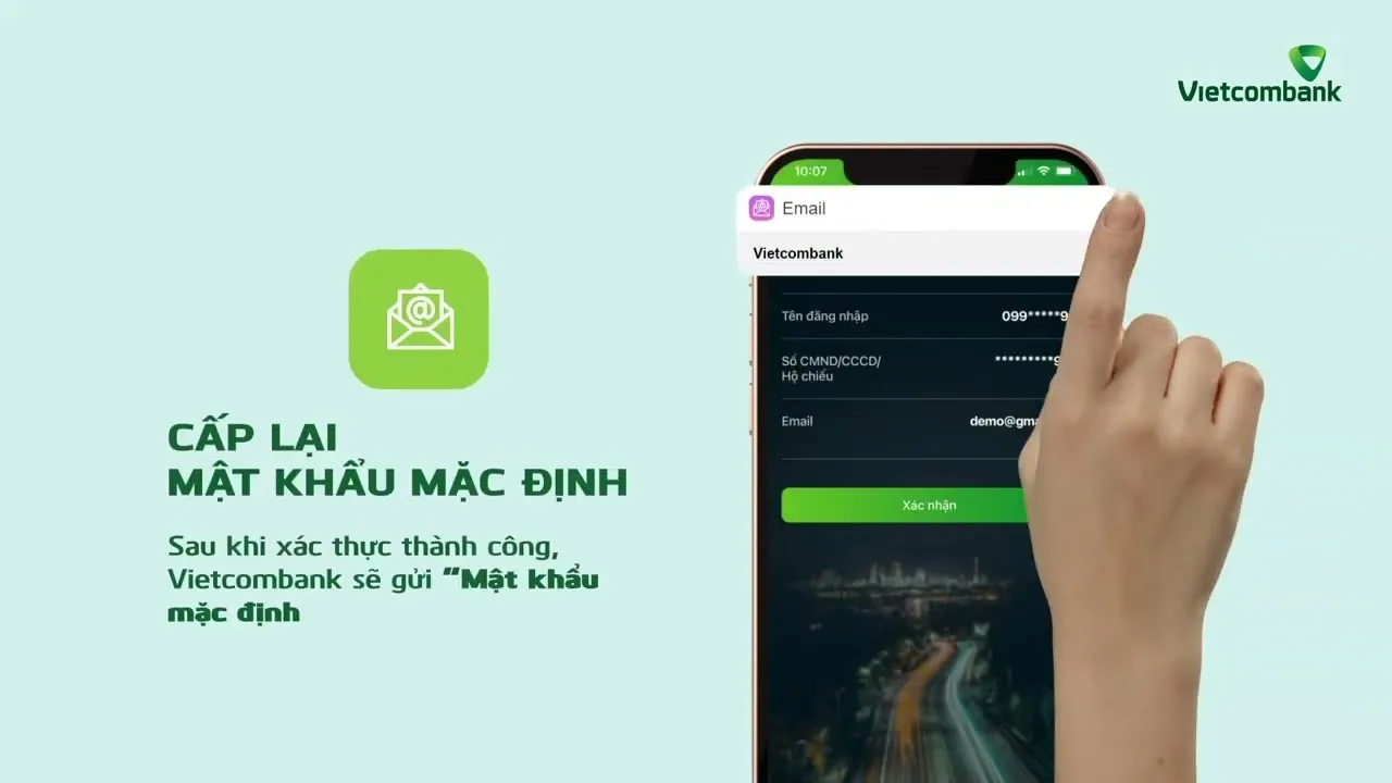 Làm sao lấy lại mật khẩu mặc định trên e-banking Vietcombank?