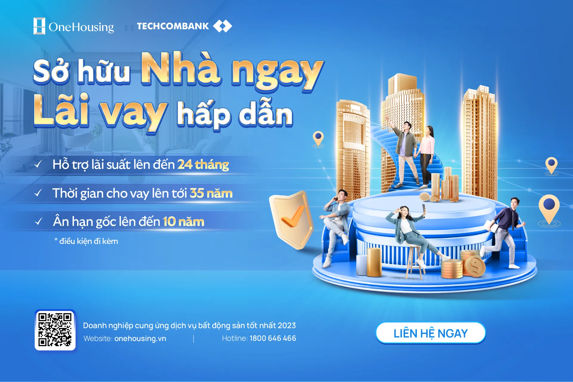 Sở hữu nhà ngay, lãi vay hấp dẫn - Chính sách bán hàng độc quyền từ OneHousing và Techcombank