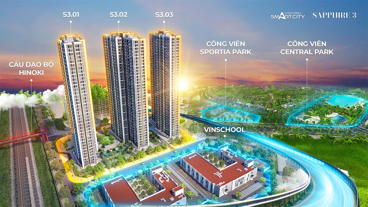 Bán căn hộ The Sapphire 3 Vinhomes Smart City tòa S3.02 chi tiết nhất 