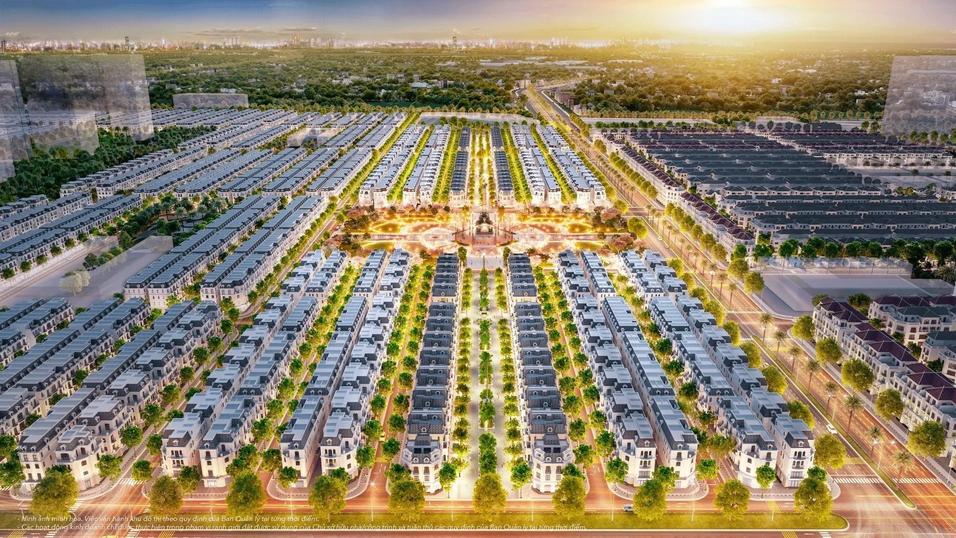 Shophouse phân khu Kinh Đô Ánh Sáng Vinhomes Ocean Park 2 nằm ở những trục đường nội khu nào?