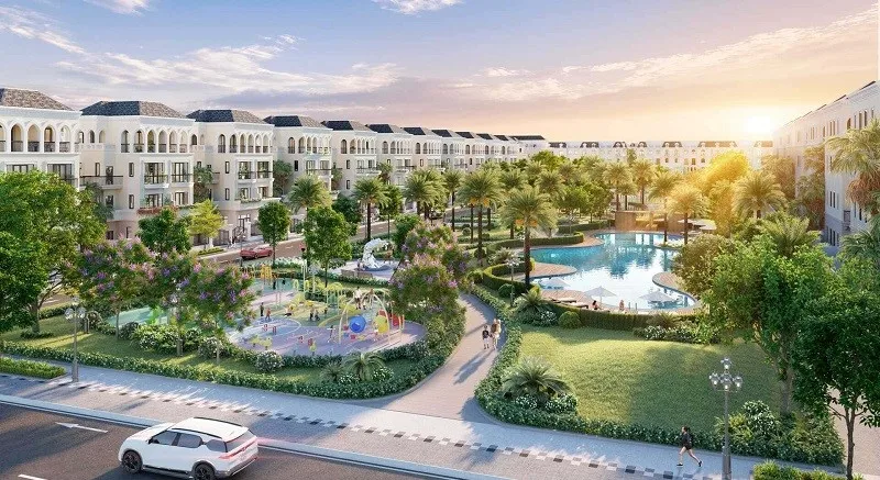 Biệt thự song lập phân khu Cọ Xanh Vinhomes Ocean Park 2 nằm ở những trục đường nội khu nào?