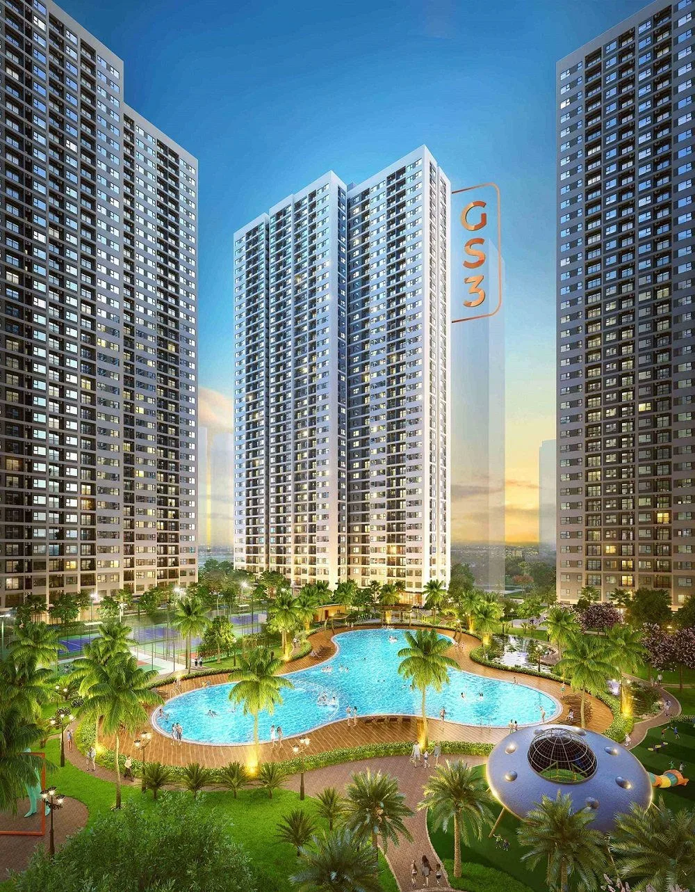 Căn 2PN+ toà GS3 - The Miami - Vinhomes Smart City 62.5m² có giá bao nhiêu?