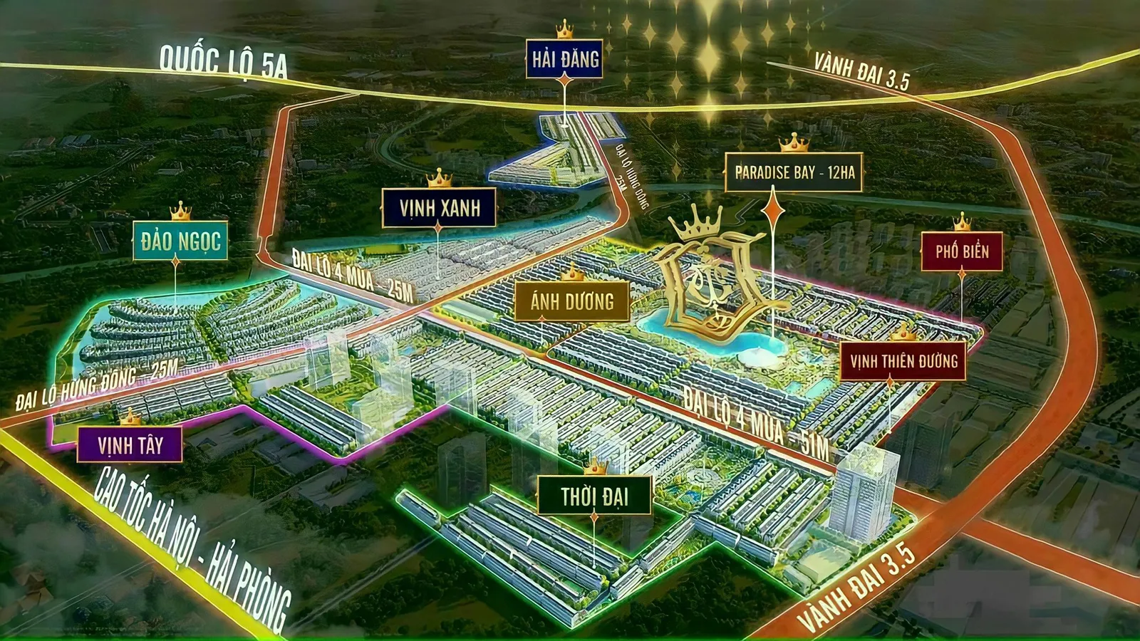 Có bao nhiêu đại lộ tại dự án Vinhomes Ocean Park 3?