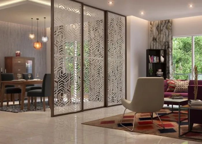 Cách trang trí vách ngăn giữa phòng khách và bếp ấn tượng