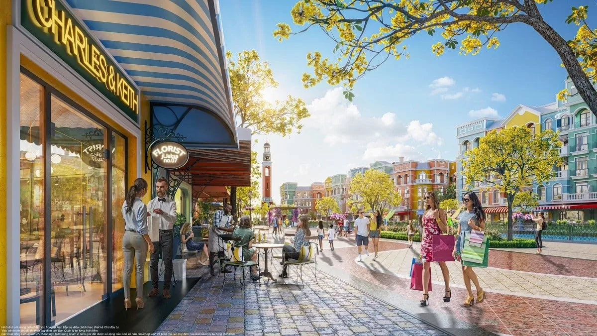 Shophouse 2 mặt tiền tại phân khu The Venice Mega Grand World Hà Nội gồm những mặt tiền nào?