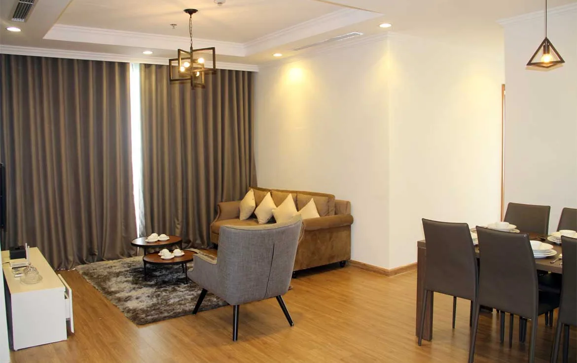 Diện tích tim tường, diện tích thông thủy căn hộ 3 phòng ngủ tòa P5 Vinhomes Times City