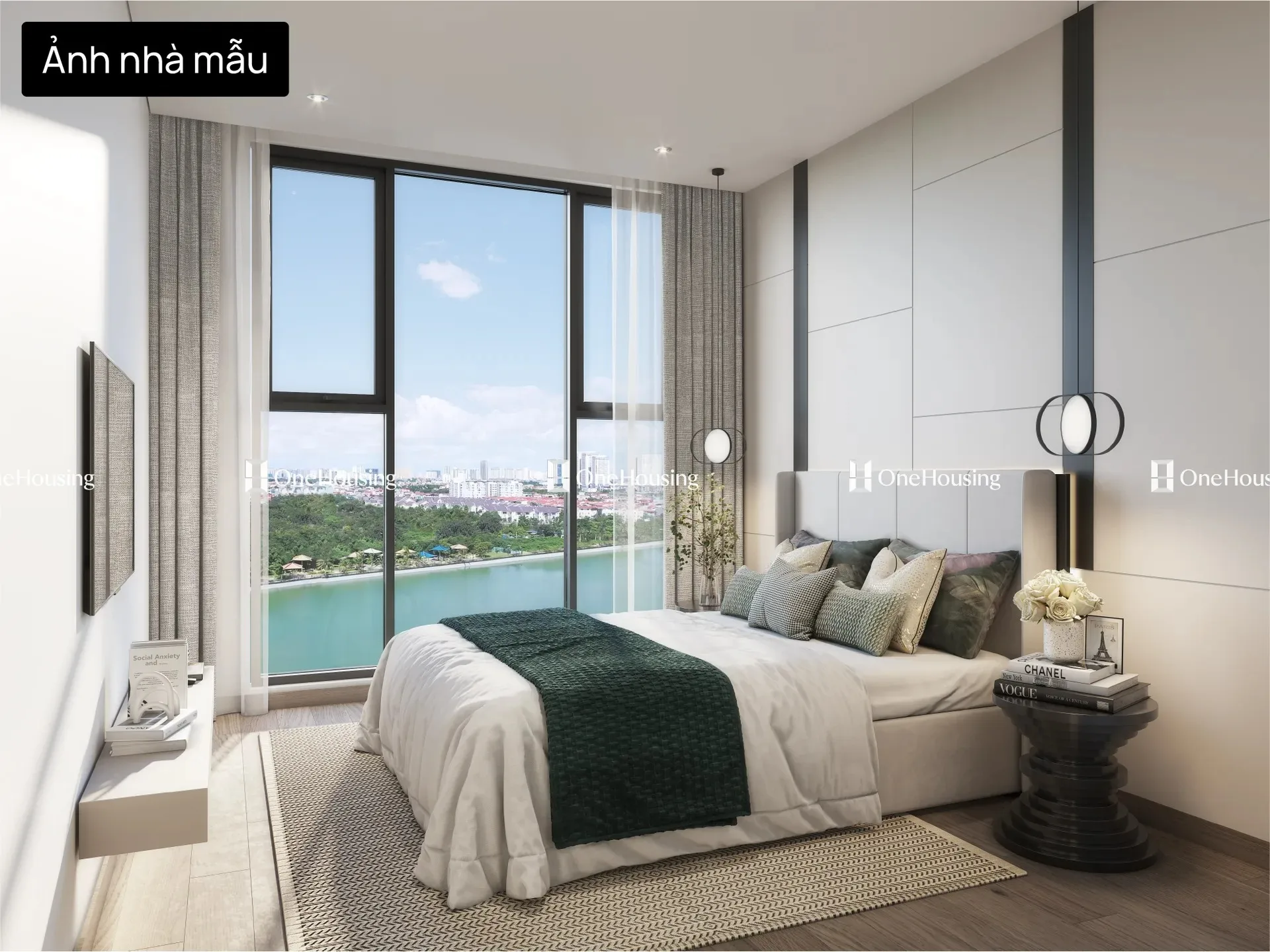 Diện tích tim tường, diện tích thông thủy căn hộ 1 phòng ngủ tòa A Masteri West Heights
