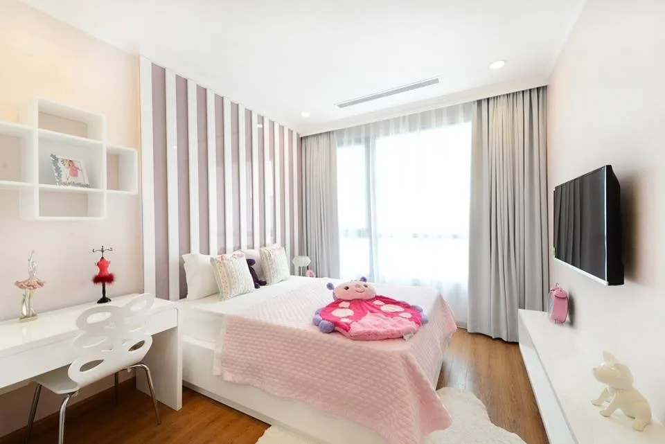 Diện tích tim tường, diện tích thông thủy căn hộ 3 phòng ngủ tòa P1 Vinhomes Times City