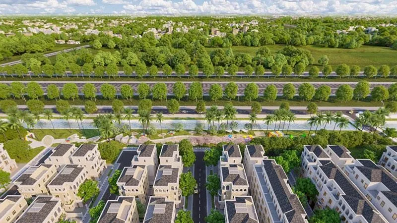 Biệt thự đơn lập phân khu Cọ Xanh Vinhomes Ocean Park 2 nằm ở những trục đường nội khu nào?