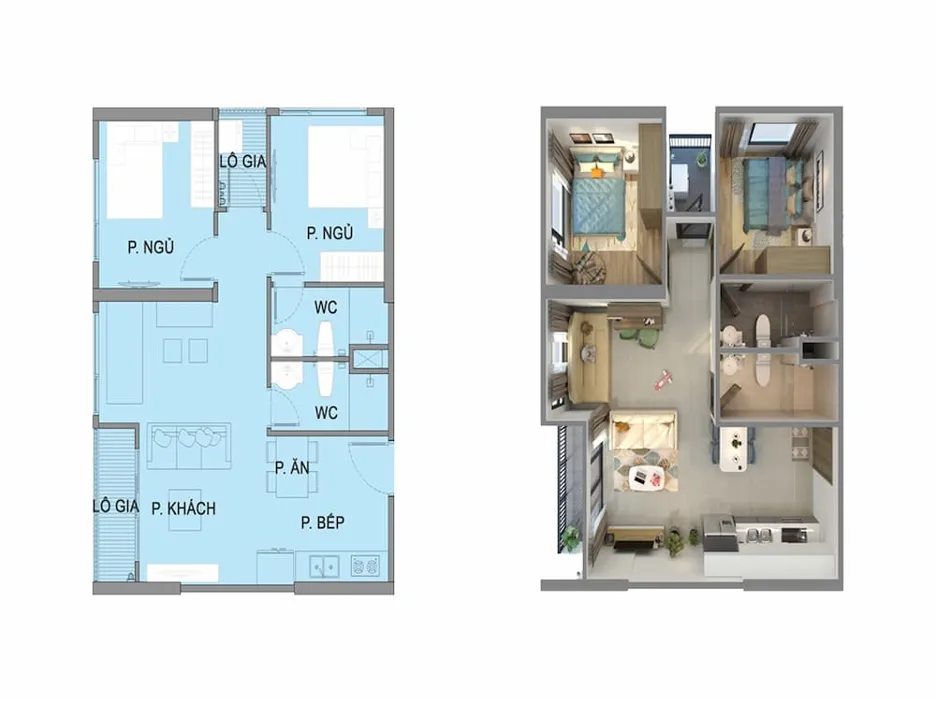 Căn 2PN+ tòa S4.02 - The Sapphire - Vinhomes Smart City hướng Đông Bắc, Tây Nam có giá bao nhiêu 1m2? 