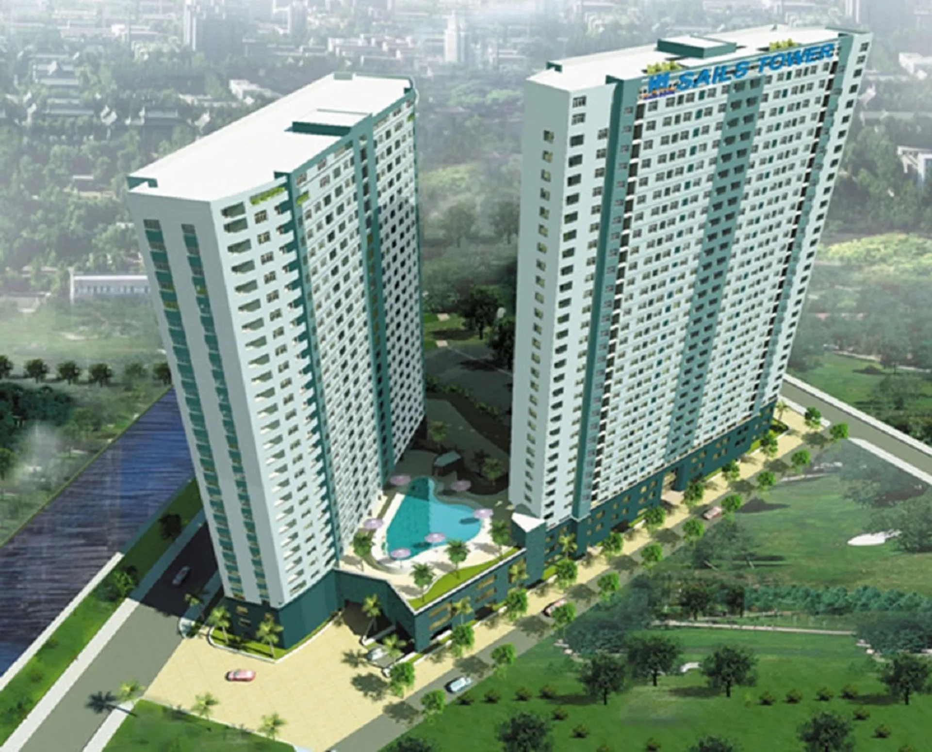 Căn 2PN 3PN chung cư The Sails Tower quận Hà Đông có diện tích bao nhiêu?