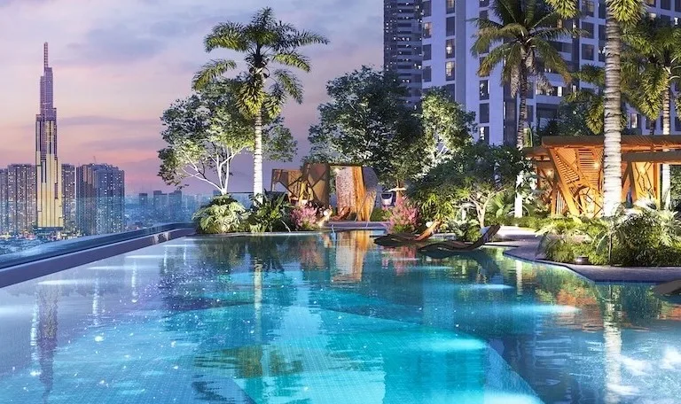 Căn hộ 2 phòng ngủ tòa East dự án Lumière Riverside có diện tích bao nhiêu m2?