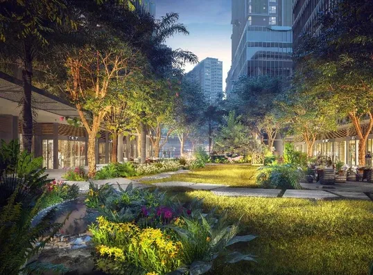 Tổng diện tích vườn treo dự án Lumiere Riverside bao nhiêu m2?