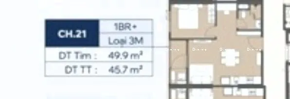 Căn 1PN+ toà A2 - Masteri Grand Avenue