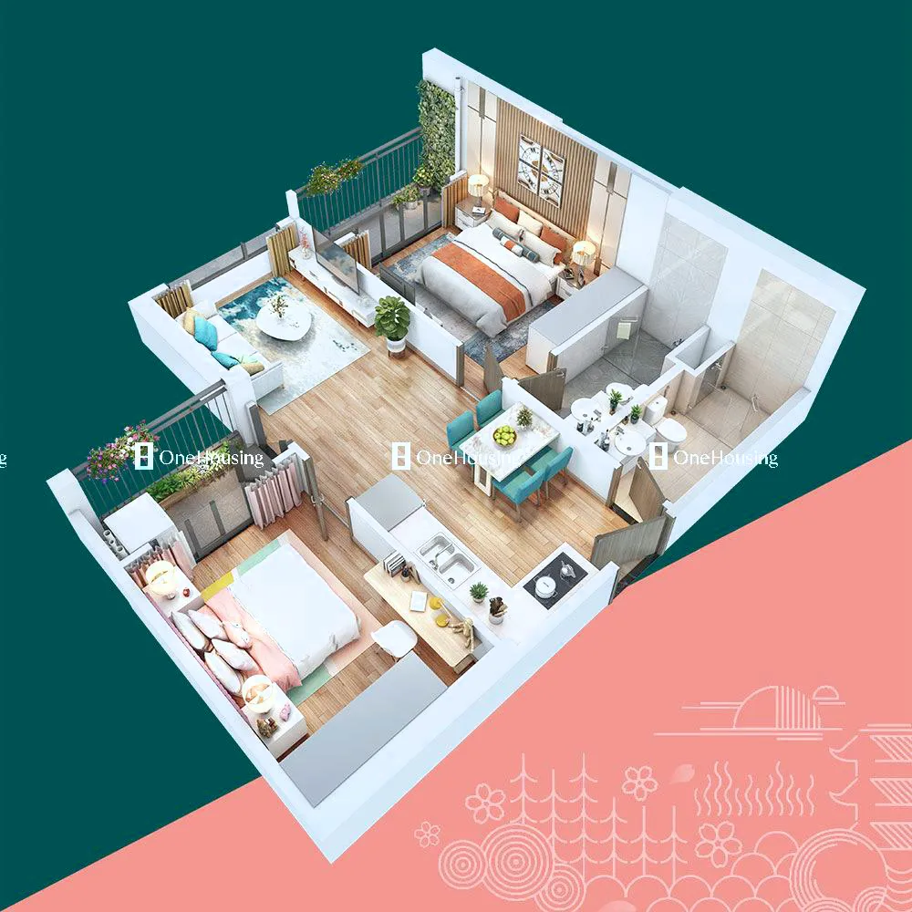 Căn 2PN toà SA1 - The Sakura - Vinhomes Smart City
