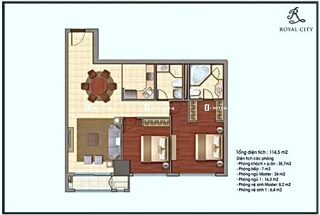 Căn 2PN toà R2 - Vinhomes Royal City