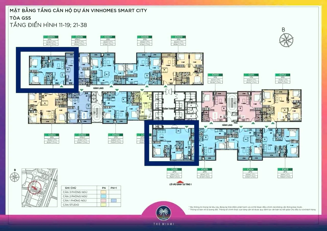 Căn 2PN toà GS5 - The Miami - Vinhomes Smart City