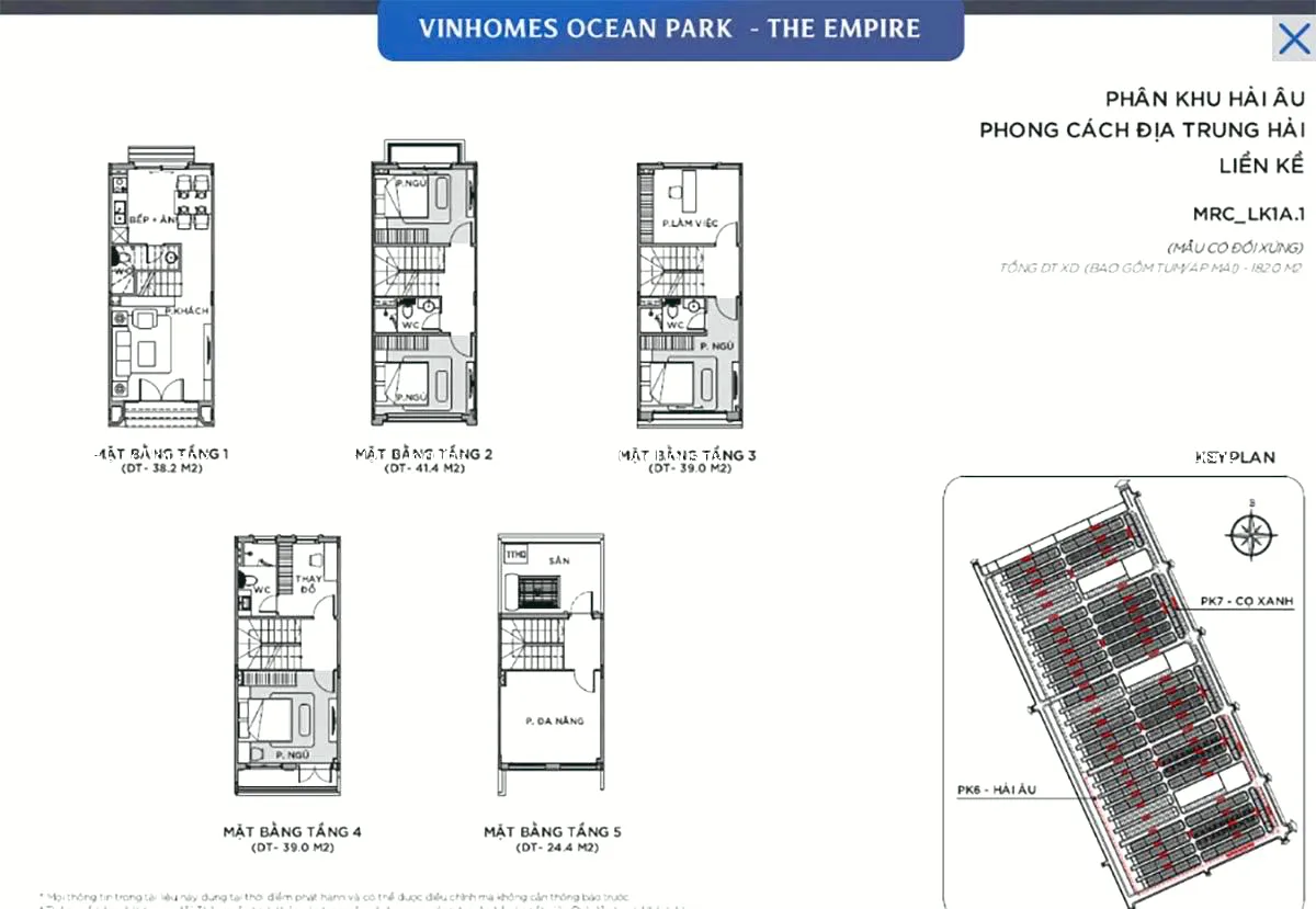 Nhà liền kề Hải Âu - Vinhomes Ocean Park 2 - The Empire