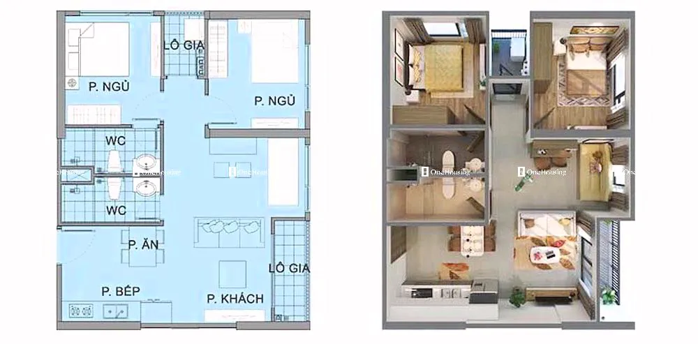 Căn 2PN+ toà S2.06 - The Sapphire - Vinhomes Ocean Park