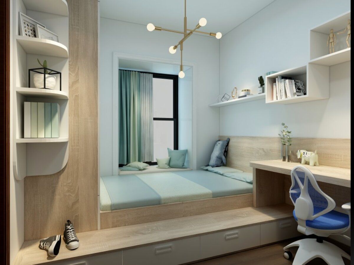 Ý tưởng "phòng trong phòng" khi thiết kế nội thất phòng ngủ nhỏ là gì?