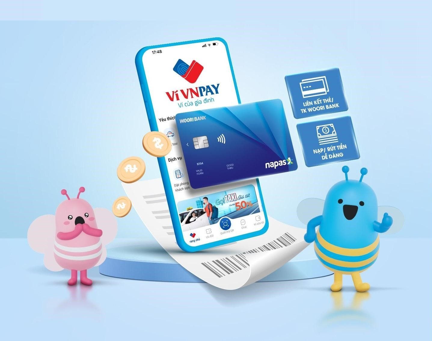 Làm sao để liên kết tài khoản Woori Bank với ví điện tử VNPAY?