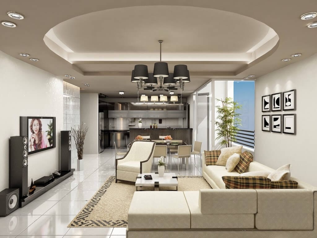 Nên chọn thiết kế trần thạch cao phòng khách cho căn hộ như thế nào?