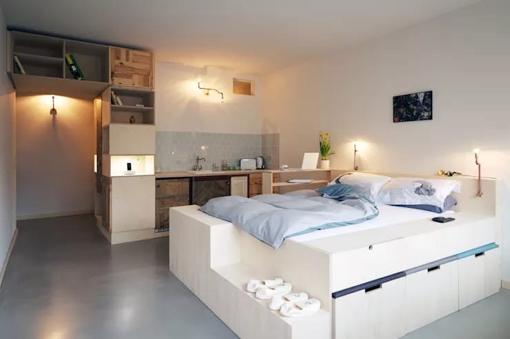 Thiết kế không gian phòng ngủ nhỏ với ý tưởng tủ "tàng hình" độc đáo