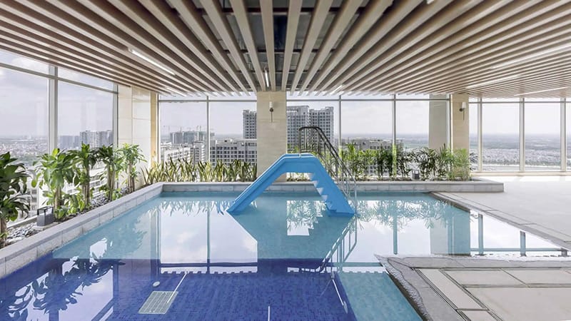Bể bơi trong nhà tại Masteri Waterfront nằm ở vị trí nào?